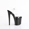 Pleaser - NAUGHTY808 Sandale à bride à la cheville, Pole dance chaussures - Transparent/Noir Product image